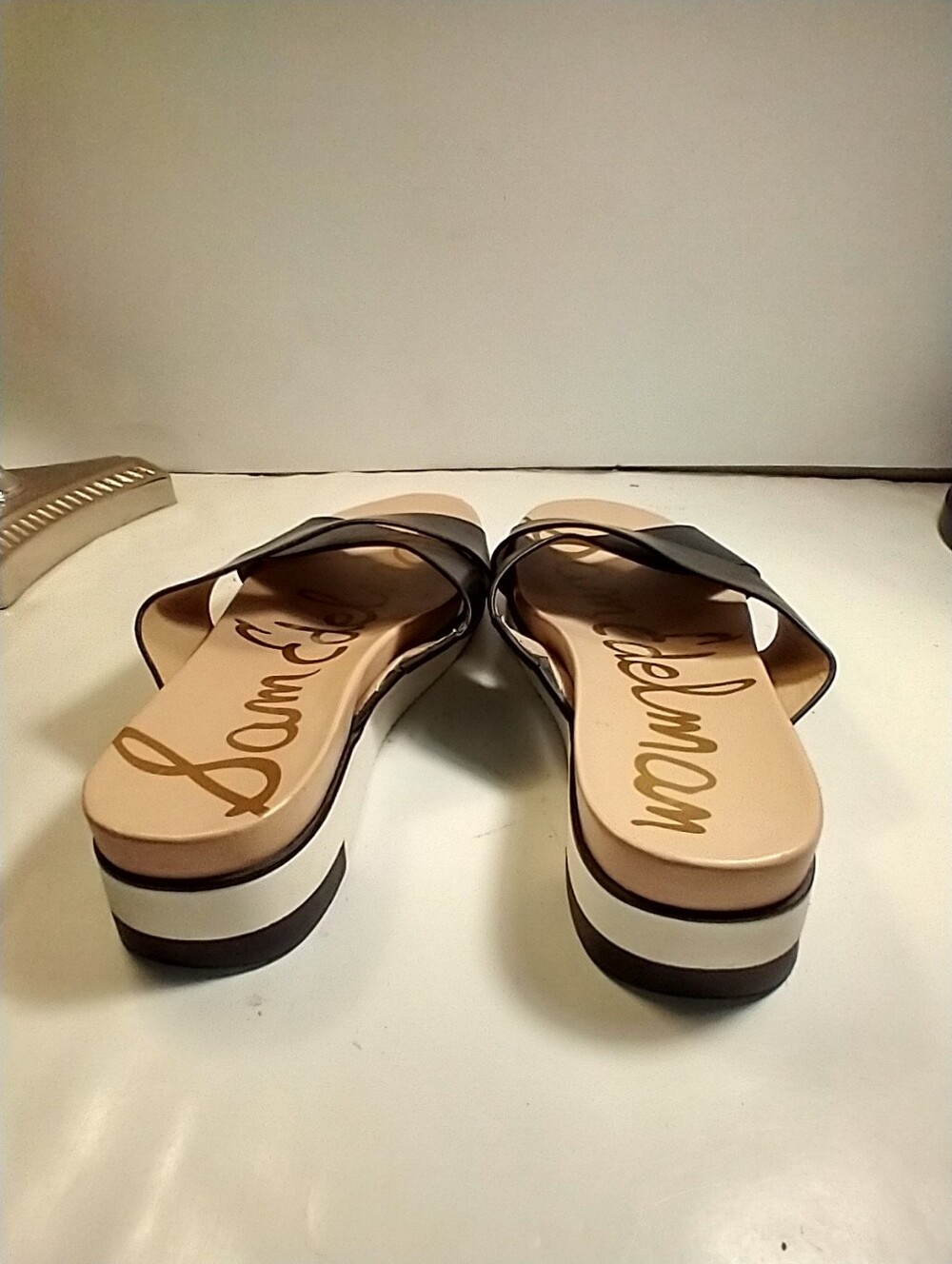 Sam Edelman Audrea Cross Strap Leather Slide Sandals Women's sz 9.5M. - Picture 5 of 12